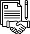 Our Commitment to Excellence with an icon showing two people shaking hands and a paper contract