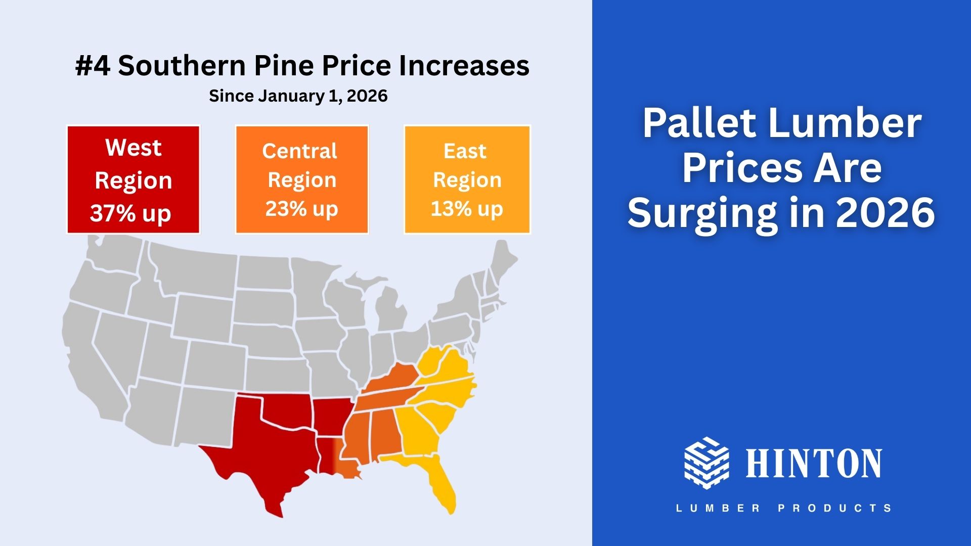 heat map pallet lumber prices surging March 2026